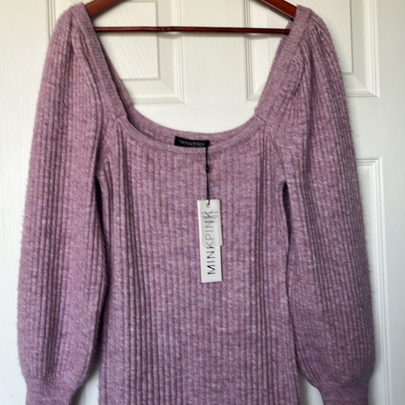 MINKPINK | Saeeda Square neck Knit Dress Sz M - Picture 3 of 6